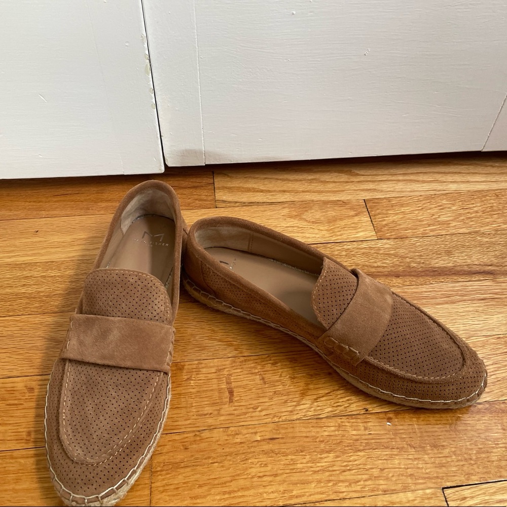 Marc Fisher Perforated Suede Espadrille Loafers